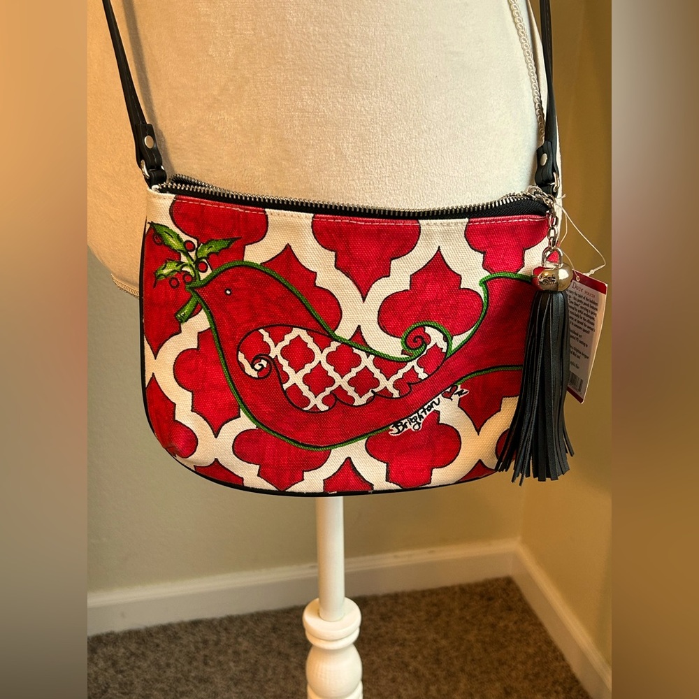 Brighton NWT Love Dove Christmas Holiday Crossbody Pouch Bag